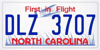 NC license plate DLZ3707