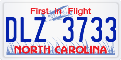 NC license plate DLZ3733