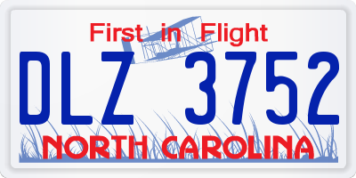 NC license plate DLZ3752