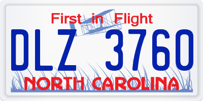 NC license plate DLZ3760
