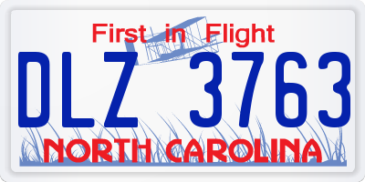NC license plate DLZ3763