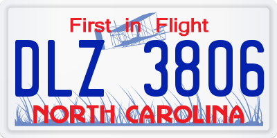 NC license plate DLZ3806