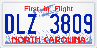 NC license plate DLZ3809