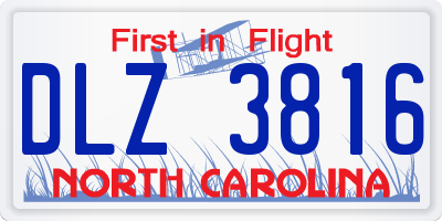 NC license plate DLZ3816