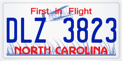 NC license plate DLZ3823