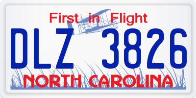 NC license plate DLZ3826