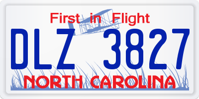 NC license plate DLZ3827