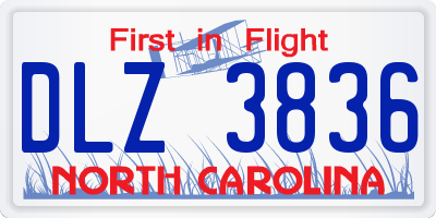 NC license plate DLZ3836