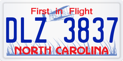 NC license plate DLZ3837