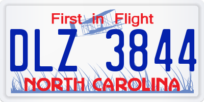 NC license plate DLZ3844