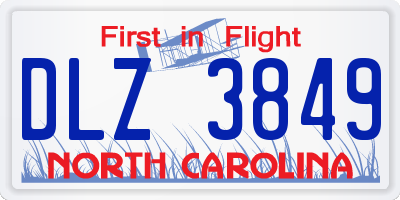 NC license plate DLZ3849