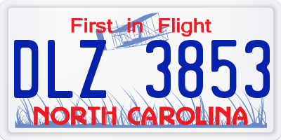NC license plate DLZ3853