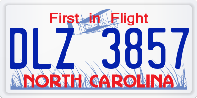 NC license plate DLZ3857