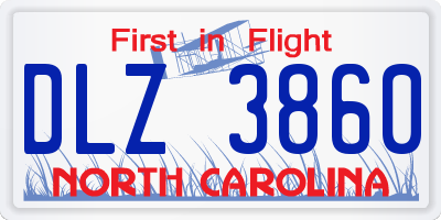 NC license plate DLZ3860