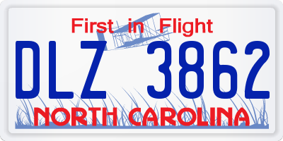 NC license plate DLZ3862