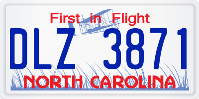 NC license plate DLZ3871