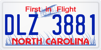 NC license plate DLZ3881