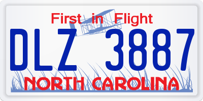 NC license plate DLZ3887