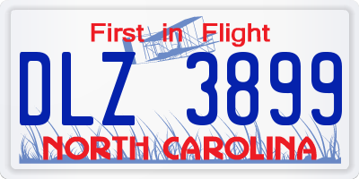 NC license plate DLZ3899