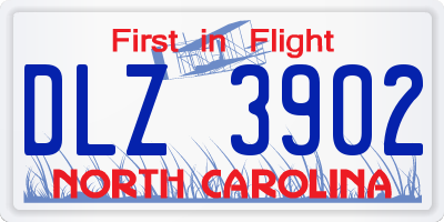 NC license plate DLZ3902