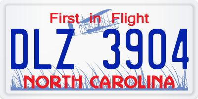NC license plate DLZ3904