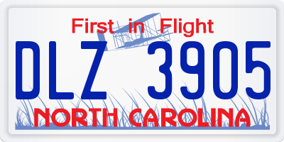 NC license plate DLZ3905