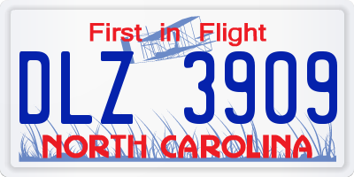 NC license plate DLZ3909
