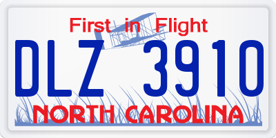NC license plate DLZ3910