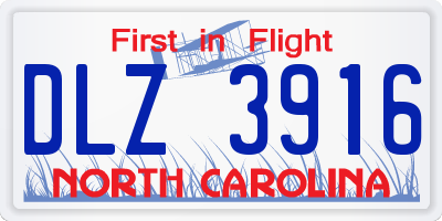 NC license plate DLZ3916