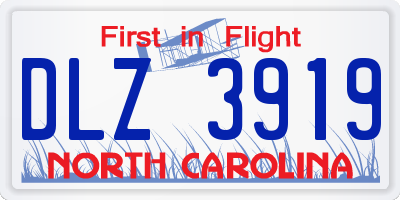 NC license plate DLZ3919