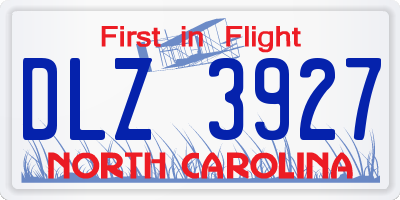 NC license plate DLZ3927
