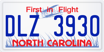 NC license plate DLZ3930
