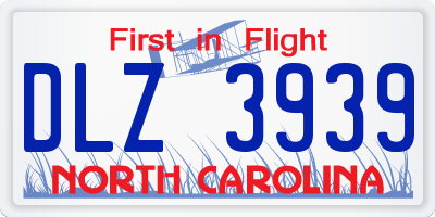 NC license plate DLZ3939