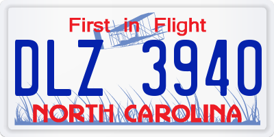 NC license plate DLZ3940