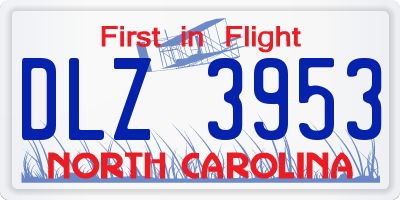 NC license plate DLZ3953