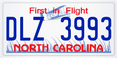 NC license plate DLZ3993