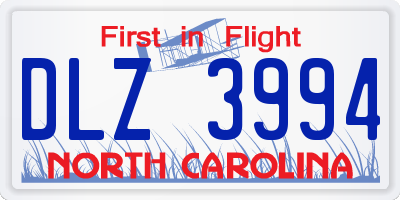 NC license plate DLZ3994