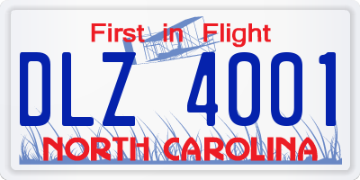 NC license plate DLZ4001