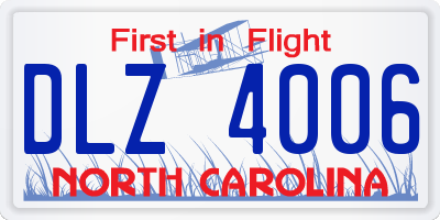 NC license plate DLZ4006