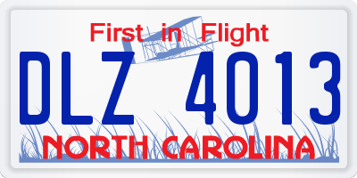 NC license plate DLZ4013