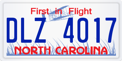 NC license plate DLZ4017