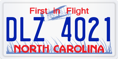 NC license plate DLZ4021
