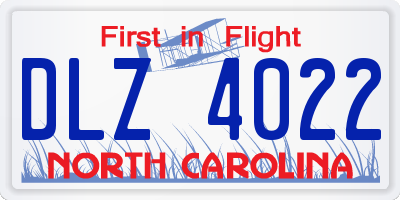 NC license plate DLZ4022