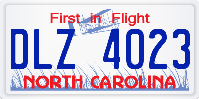 NC license plate DLZ4023