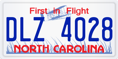 NC license plate DLZ4028