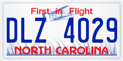 NC license plate DLZ4029