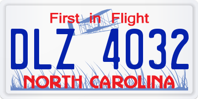 NC license plate DLZ4032