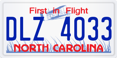 NC license plate DLZ4033