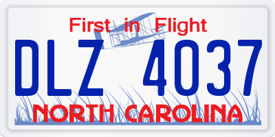 NC license plate DLZ4037