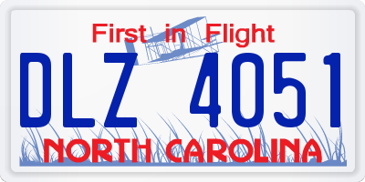 NC license plate DLZ4051